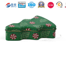 Custom Printed Christmas Tree Shape Metal Gift Packing Tin Box